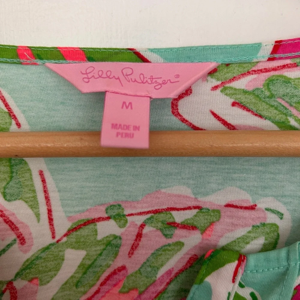 Lily Pulitzer Sarasota Floral Pintuck Tunic Size Medium - Picture 3 of 10